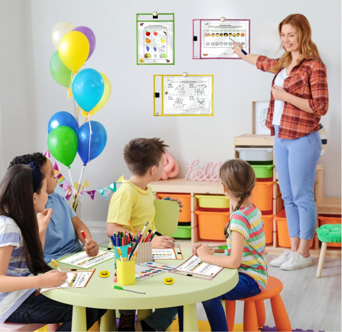 Mindful learning is bonding, all in one set. Reusable dry erase pockets, makers, eraser, and hand pick activity sheets